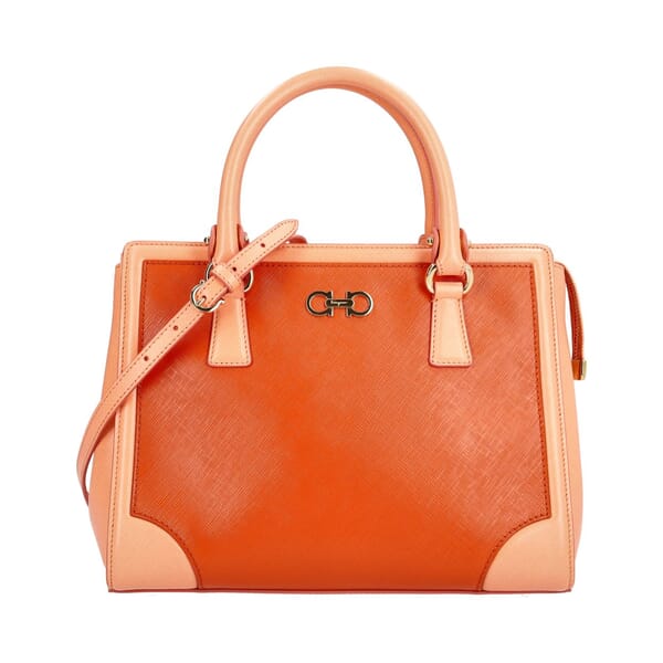 Saffiano Leather Beky Tote Orange