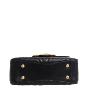 Quilted Leather Gancini Top Handle Black, view 7