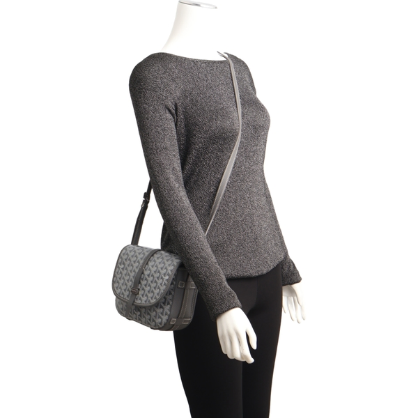 Goyardine Belvedere PM Crossbody Bag Grey