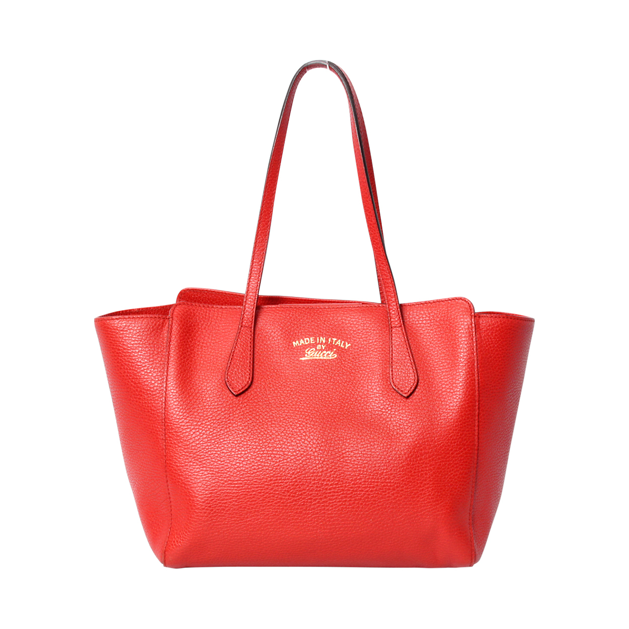 GUCCI Leather Medium Swing Tote Red | Luxity