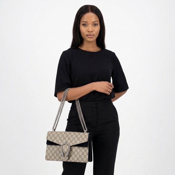 Supreme GG Dionysus Small Shoulder Bag Beige/Black