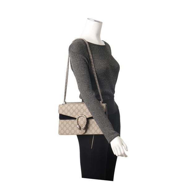 Supreme GG Dionysus Small Shoulder Bag Beige/Ebony/Black