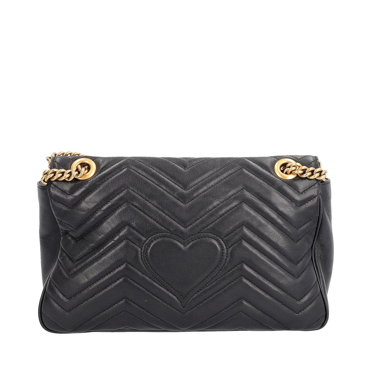 GUCCI Leather GG Marmont Large Shoulder Bag Black | Luxity