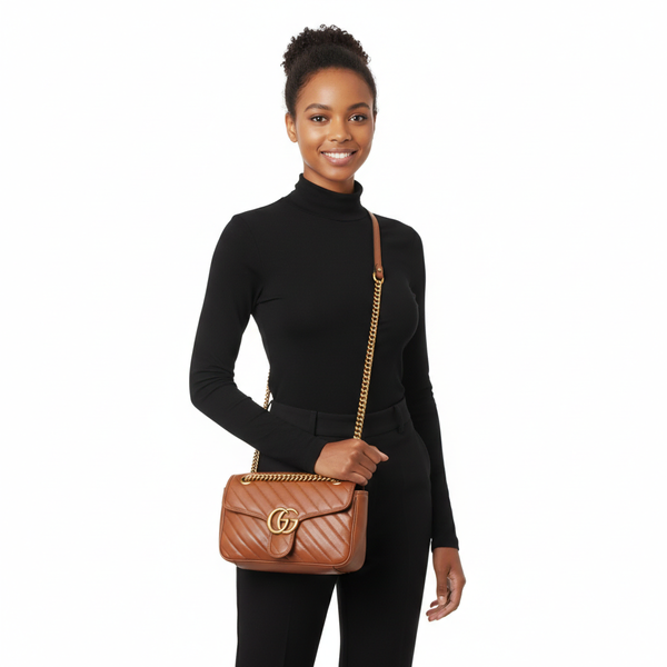 Marmont GG Medium Shoulder Bag Brown