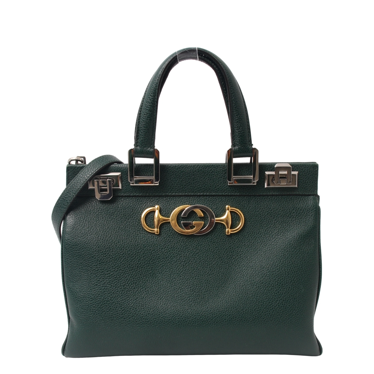 GUCCI Leather Zumi Small Bag Green | Luxity