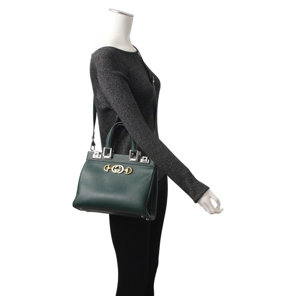 Leather Zumi Small Bag Green