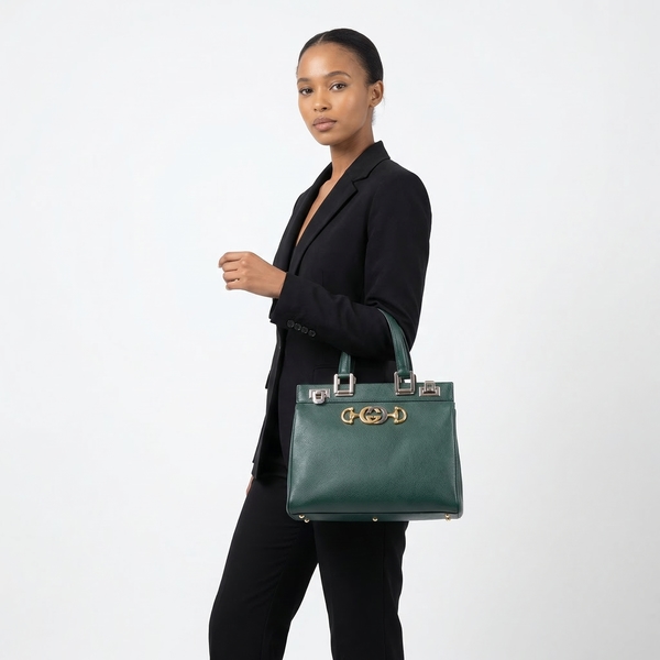 Leather Zumi Small Bag Green