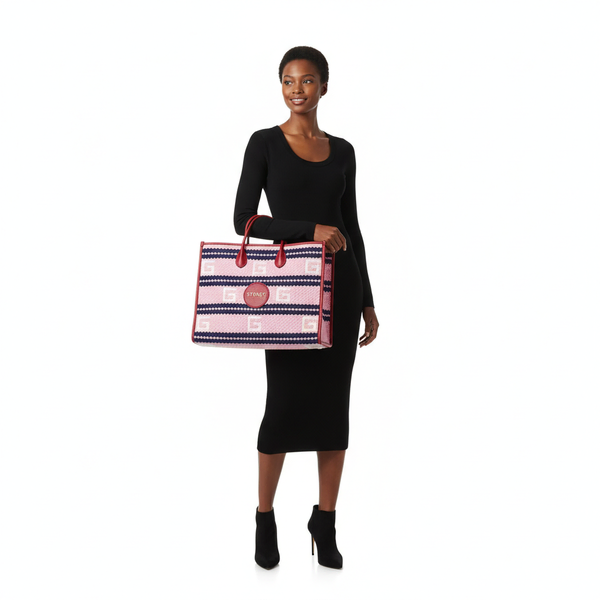 Embroidered Sydney Tote Pink