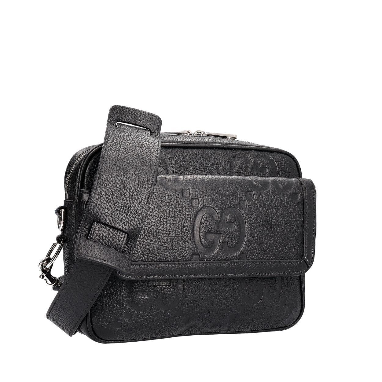 GUCCI Leather Jumbo GG Small Crossbody Bag Black | Luxity