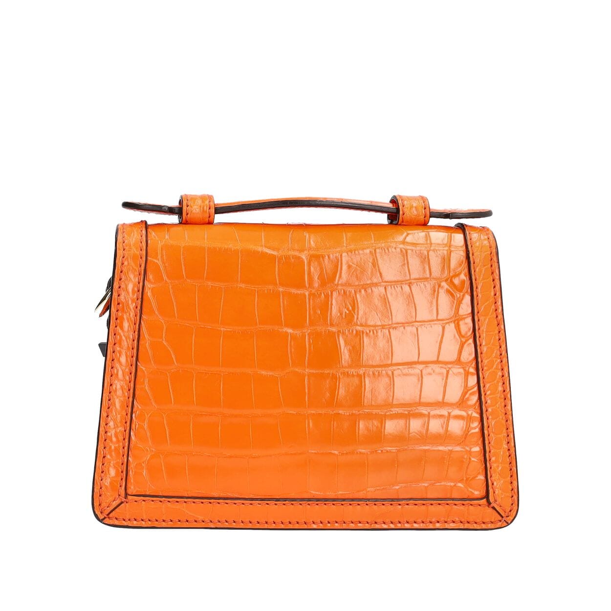 GUCCI Alligator Padlock Mini Top Handle Bag Orange | Luxity