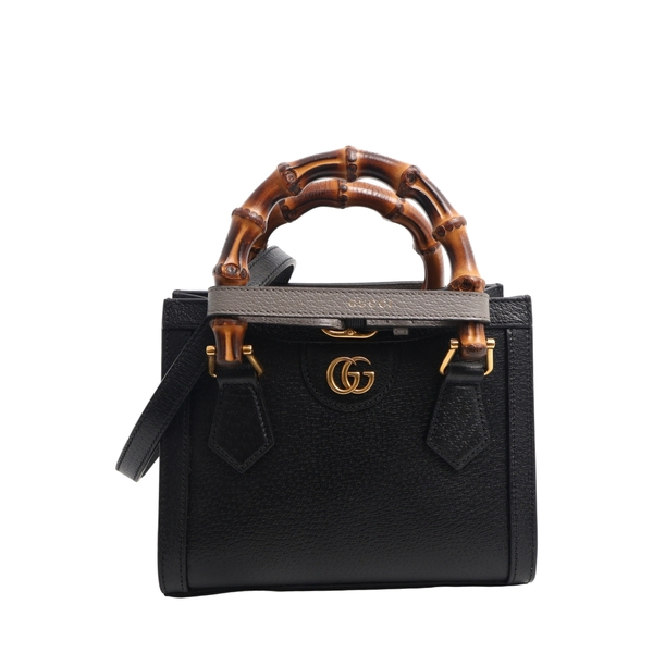 Leather Diana Small Tote Black