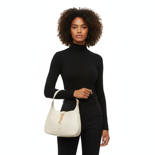 Leather Jackie O 1961 Medium Shoulder Bag White