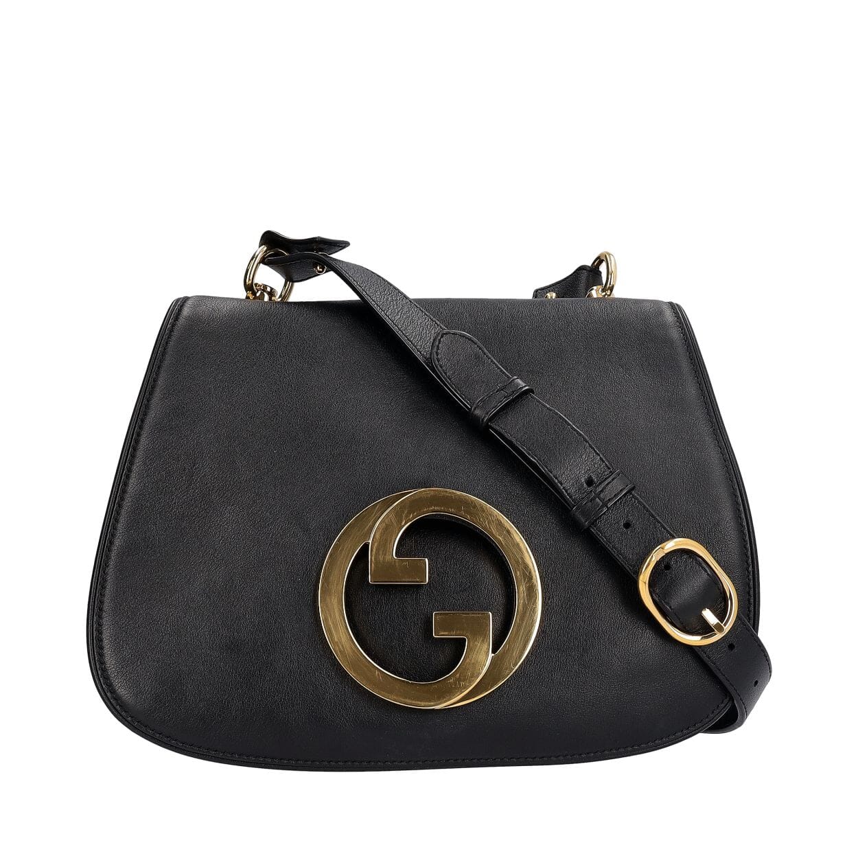 バッグ Old Gucci Black Leather One Shoulder Bag GUCCI Leather Medium Blondie Shoulder Bag Black | Luxity