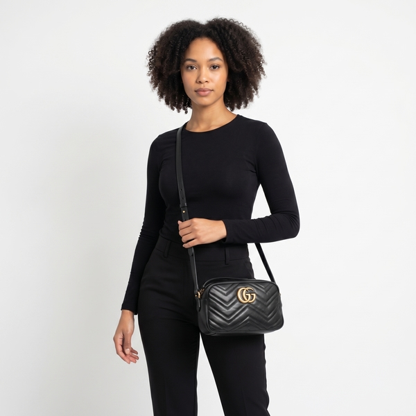 Marmont GG Small Shoulder Bag Black