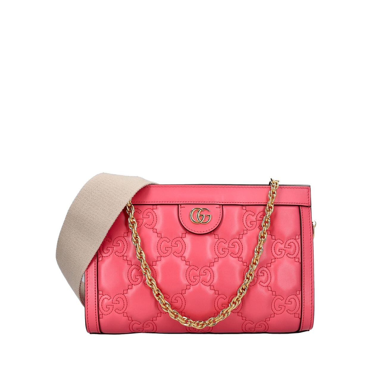 GUCCI Leather Matelasse Stitched Chain Bag Pink | Luxity