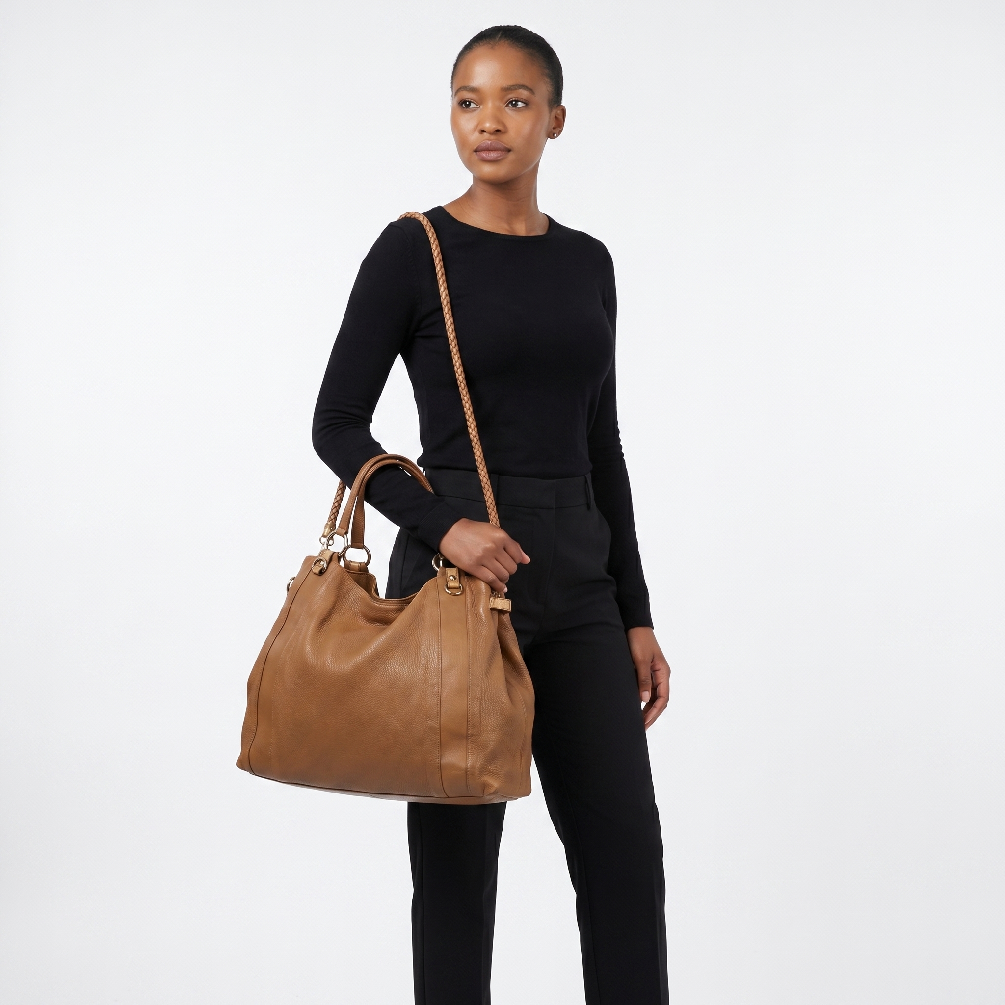 Gucci グログラン ネックボウ GUCCI Leather G Wave Hobo Brown | Luxity