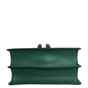 Leather Bamboo Handle Medium Dionysus Shoulder Bag Green, view 7
