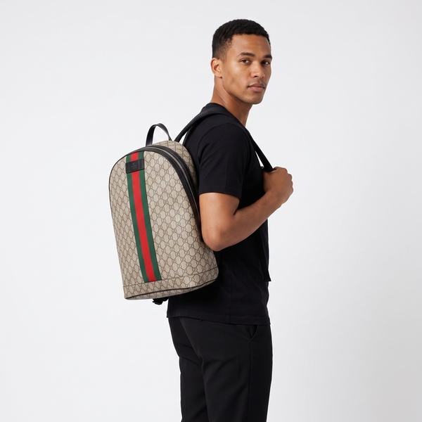Supreme GG Web Backpack Beige/Ebony