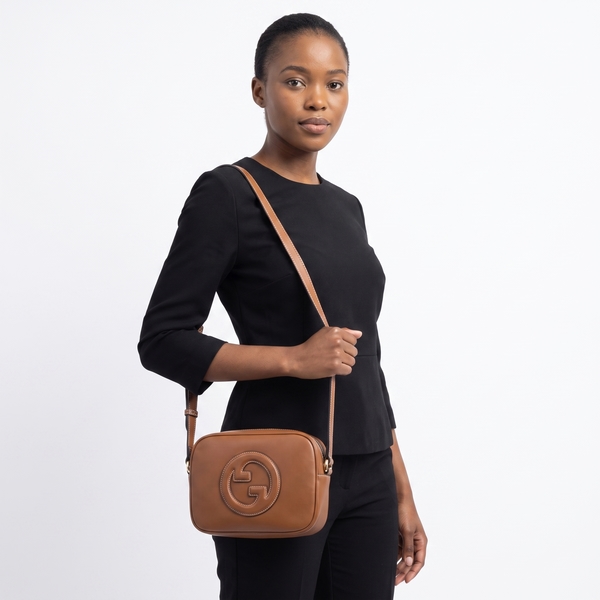 Leather Blondie Small Shoulder Bag Brown