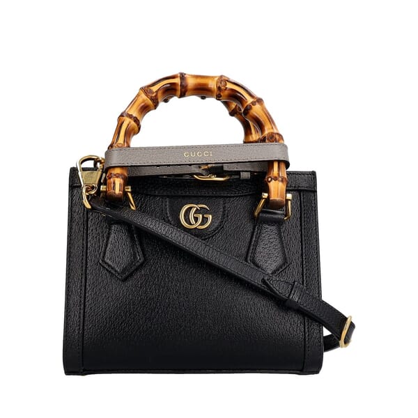 Leather Diana Small Tote Black