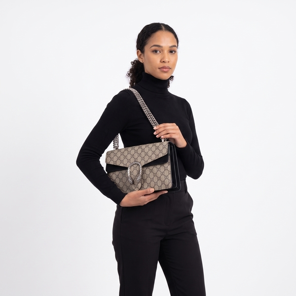 Supreme GG Dionysus Small Shoulder Bag Beige/Black