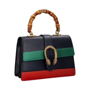 Leather Bamboo Medium Dionysus Bag Tri-Colour, view 2