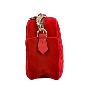 Velvet GG Marmont Small Shoulder Bag Red, view 6