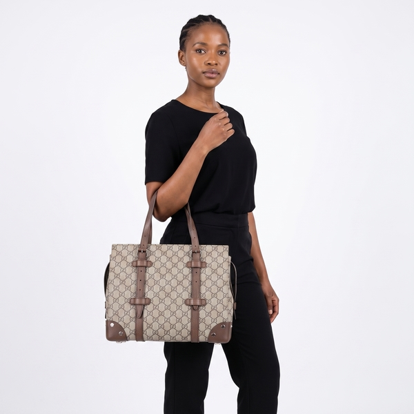 Leather Supreme GG Tote Beige/Brown