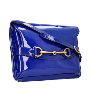 Patent Bright Bit Shoulder Bag Blue, view 2