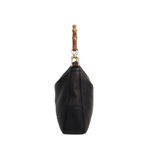 Leather Bamboo Diana Hobo Black, view 6
