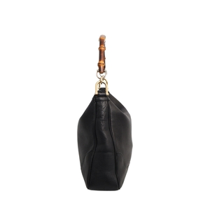 Leather Bamboo Diana Hobo Black, view 4