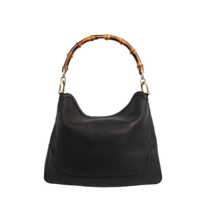 Leather Bamboo Diana Hobo Black, view 3