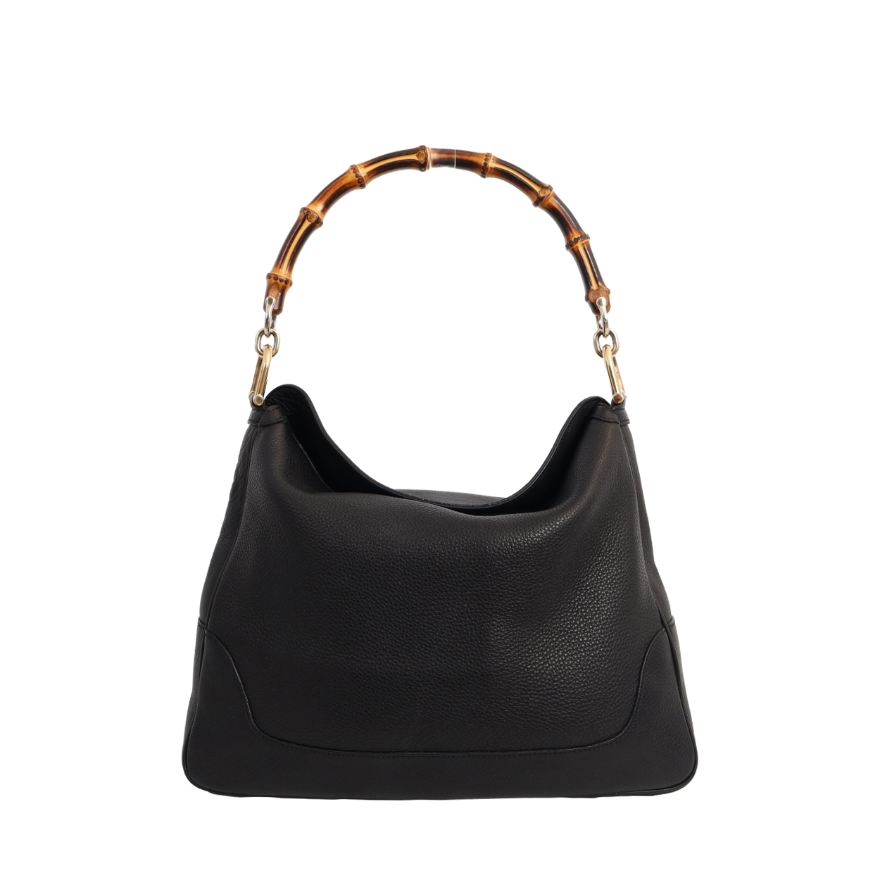 Leather Bamboo Diana Hobo Black