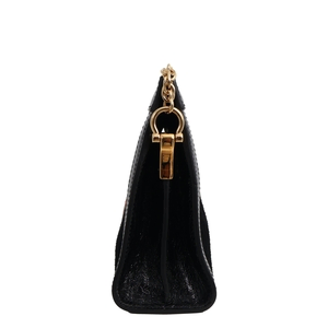 Aged Leather/Suede Ophidia Shoulder Bag Black, view 5