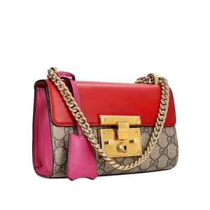 Leather/Supreme GG Small Padlock Shoulder Bag Multicolour, view 2