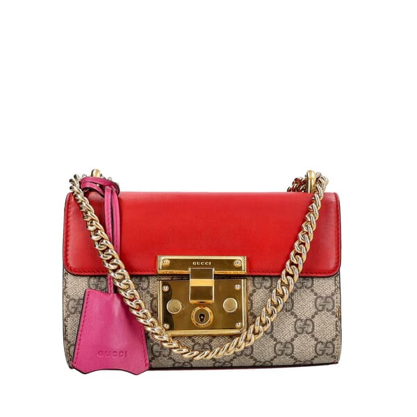 Leather/Supreme GG Small Padlock Shoulder Bag Multicolour