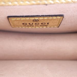 Metallic Leather Dionysus Super Mini Shoulder Bag Gold, view 8