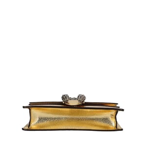 Metallic Leather Dionysus Super Mini Shoulder Bag Gold, view 6