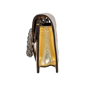 Metallic Leather Dionysus Super Mini Shoulder Bag Gold, view 7