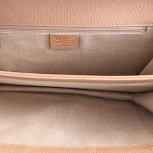 Leather Interlocking G Shoulder Bag Beige, view 8