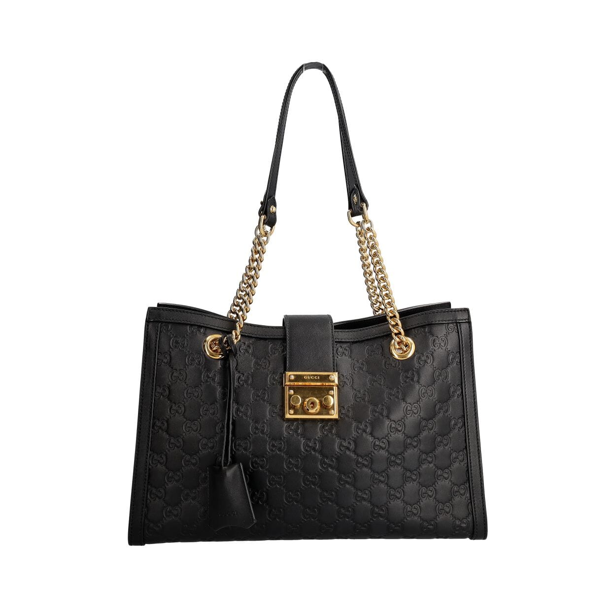 Guccissima Medium Padlock Tote Black