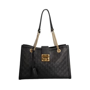 Guccissima Medium Padlock Tote Black