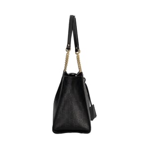 Guccissima Medium Padlock Tote Black, view 4