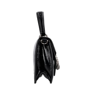 Patent Mini Dionysus Top Handle Bag Black, view 6