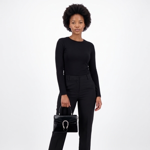 Patent Mini Dionysus Top Handle Bag Black, view 9