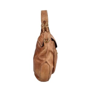 Leather Large Pelham Shoulder Bag Brown, view 5