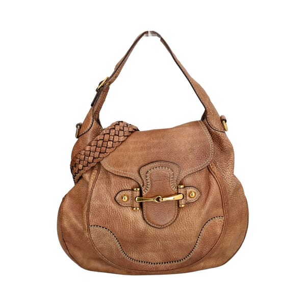 Leather Large Pelham Shoulder Bag Brown