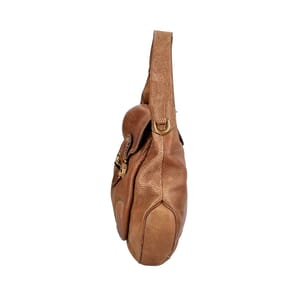 Leather Large Pelham Shoulder Bag Brown, view 6