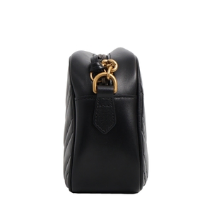 Leather GG Marmont Small Shoulder Bag Black, view 4