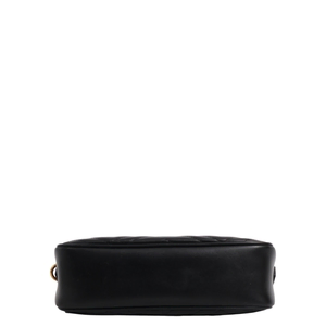 Leather GG Marmont Small Shoulder Bag Black, view 6
